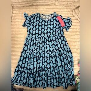 NWTs: Lilly Pulitzer Kids Dress with Blue Leaf Design
